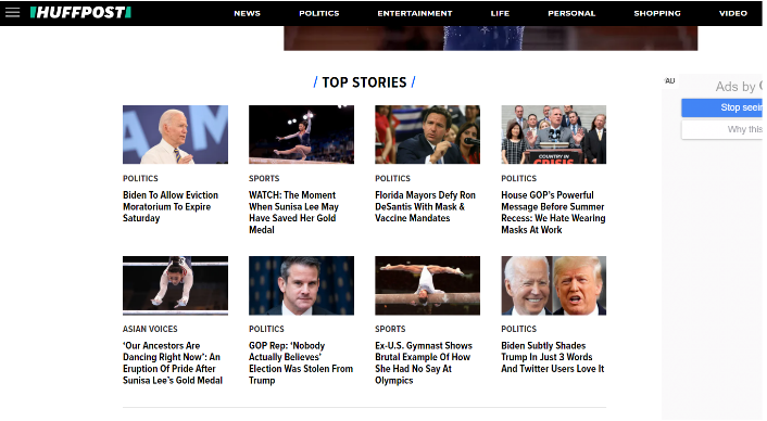 Posts featured on the HuffPost home page.