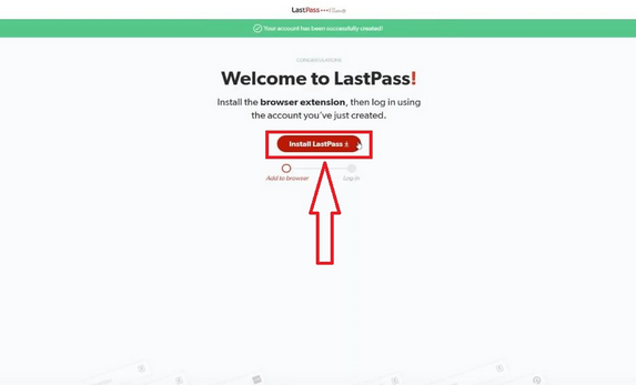 LastPass Sign Up Process - Step 3