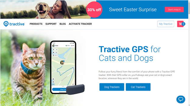 Go to the Tractive website and click the “My Tractive” button: