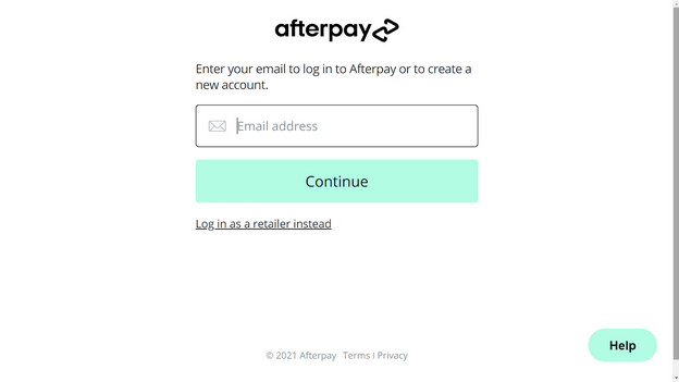 Afterpay Signup Process - Step 2