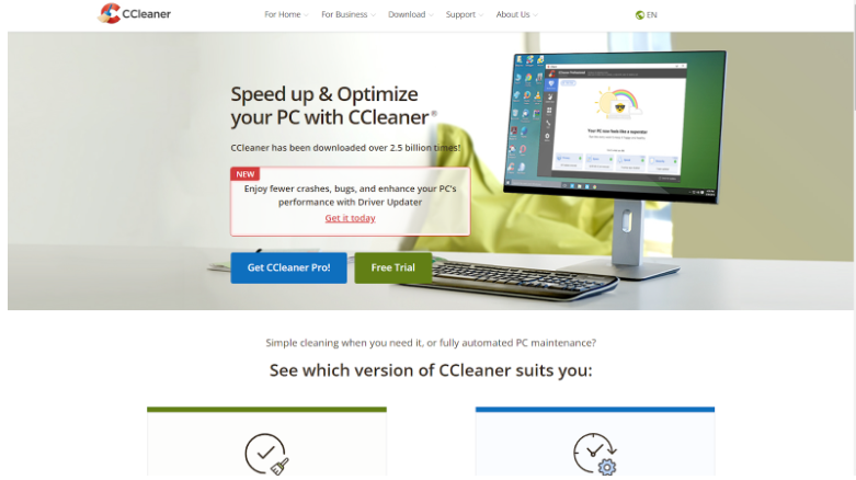 CCleaner sign up process step 1