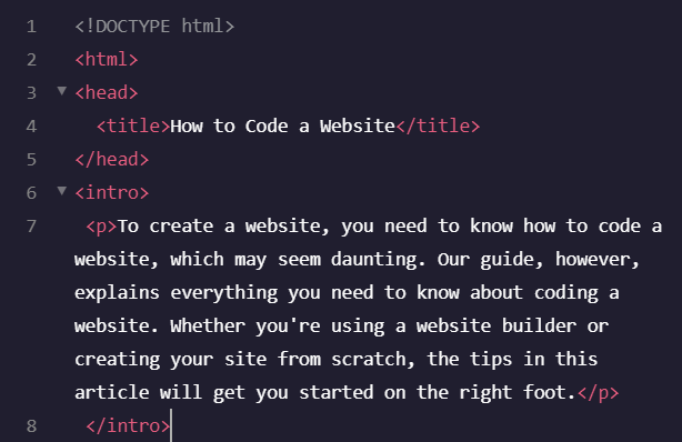 How to code a website, example 1