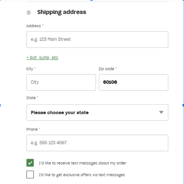 Misfits shipping address info