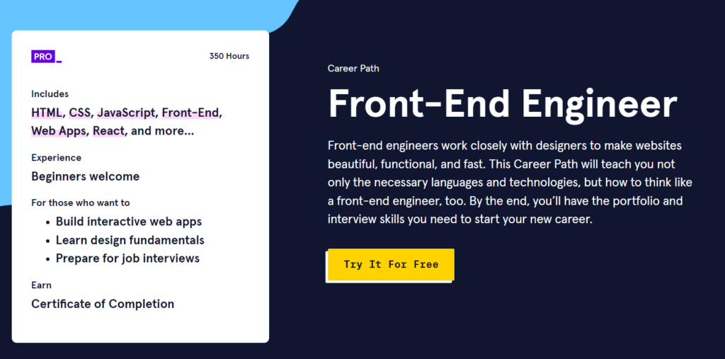 Codecademy Front-End Engineer Career Path