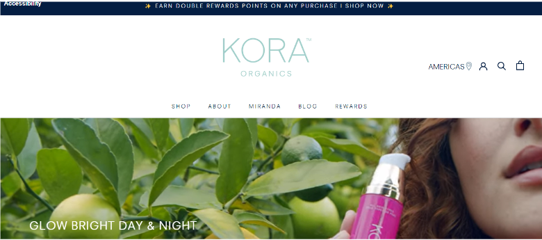 Kora Orgnics Homepage